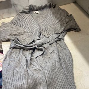 Ava & Viv Grey Knit Cardigan Jacket with tie belt XL